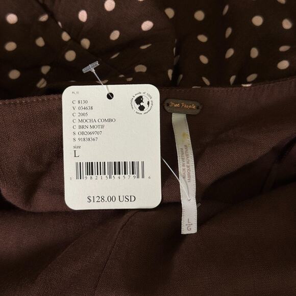 Free People High Strung Romper Womens Large Polka Dot Halter Boho Playsuit NEW - Picture 3 of 10